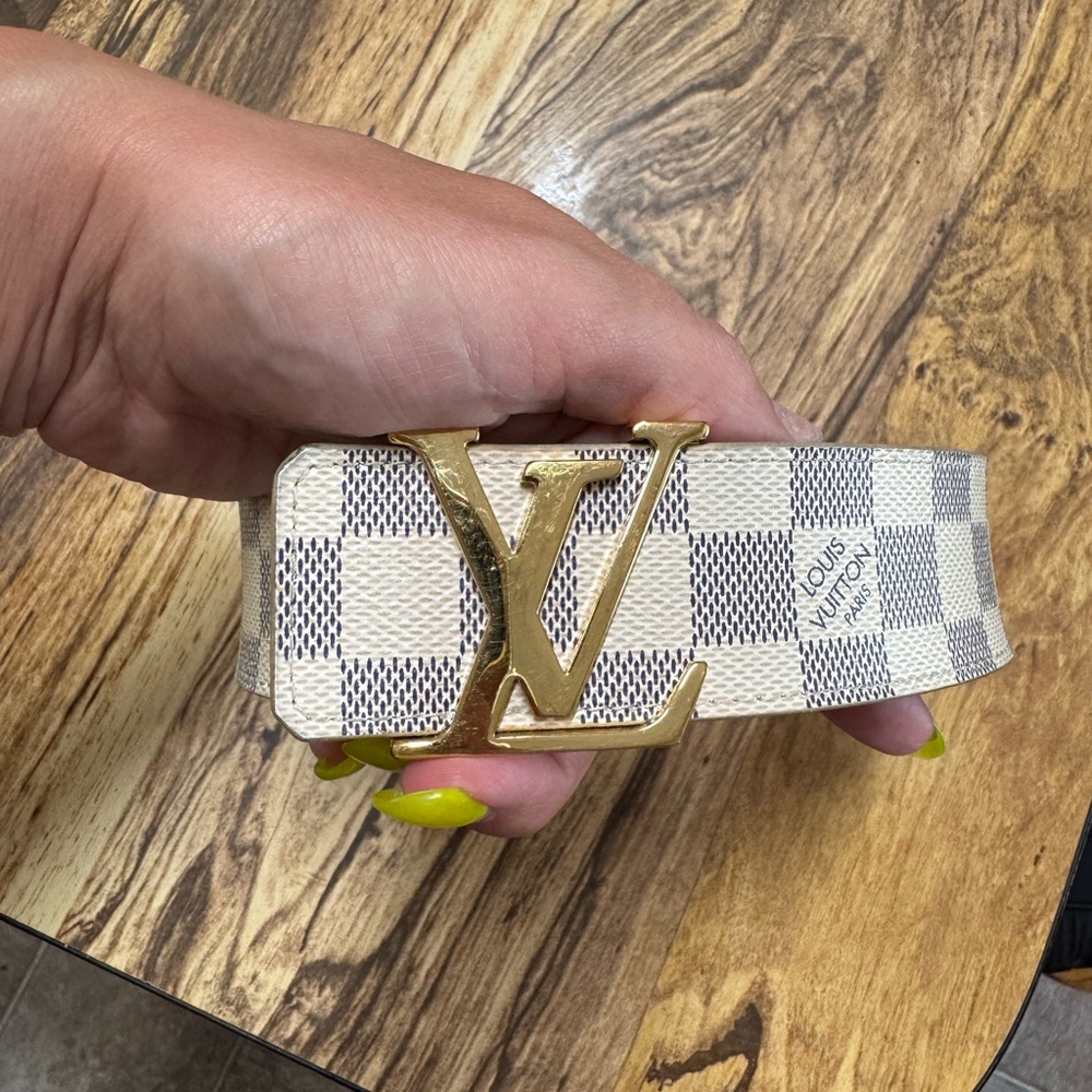 Louis Vuitton Damier Azur Initials Belt as 110/44 with box and dustbag